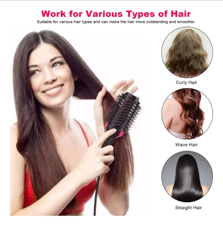 Cepillo Secador Rizador 3 En 1 Electrico